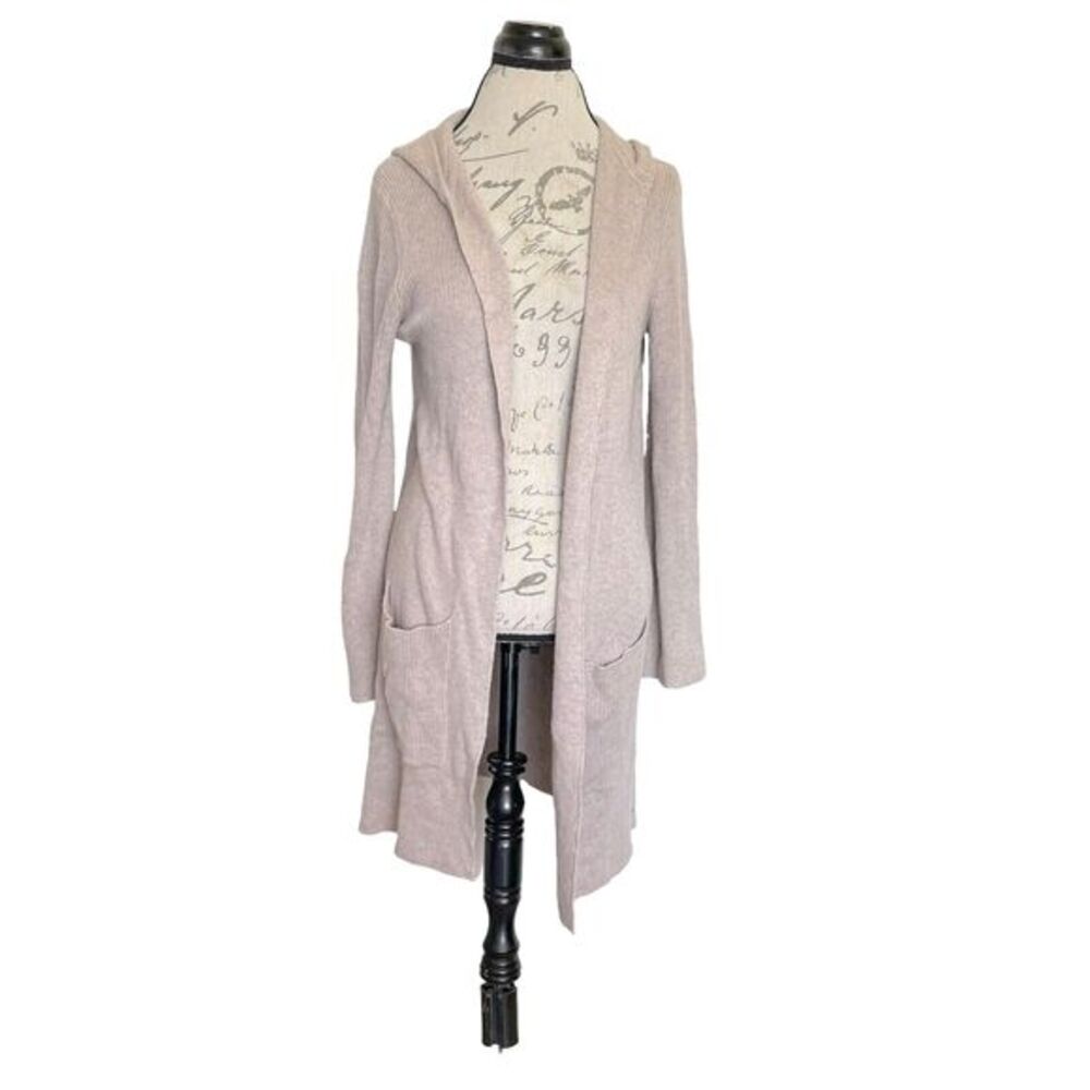 EDC Esprit Womens Sweater Cardigan Sz Small Open Ribbed Hoodie Minimalist Brown